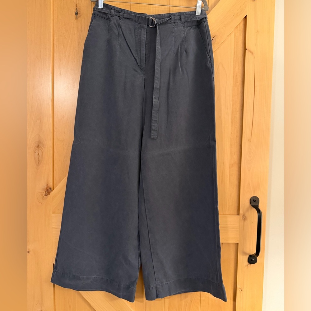 Loft Navy Wide-Leg Trousers